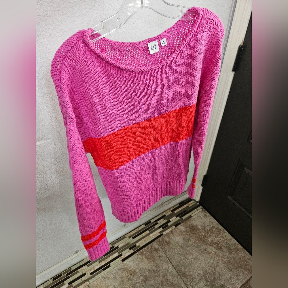 Gap Pink and Red Women's Sweater Size M - Picture 2 of 14